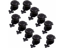 Conjunto De 10 Puxadores Cerâmica Preta Para Armários Diâmetro 32mm, Com Placa De Base Preta, Materiais De Ferragens