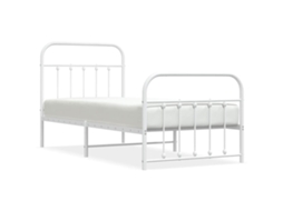 Estrutura de Cama com Cabeceira e Pés Metal Branco MAISON EXCLUSIVE 90x190 cm