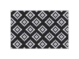 Tapete Reversível de Área Externa, 2,74x1,82m, Preto e Branco, PP 310gsm