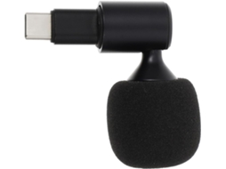 Microfone Preto Flexível Tipo C Para Transmissões Ao Vivo Com Chip Ic.