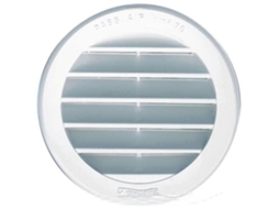 Grade De Ventilação Redonda Embutida Com Mosquiteiro Autogyre Diâmetro 128 Mm Pvc Branco