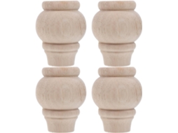 Conjunto De 4 Pés De Madeira Para Móveis, Substituição, Cor Cáqui