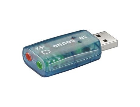 Placa de Som USB 2.0 para Conexão de Microfones e Alto-falantes