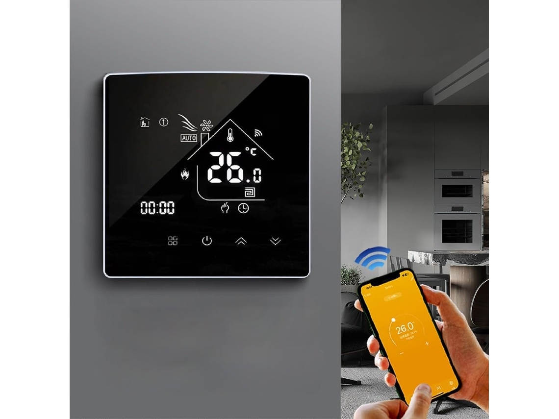 Termostato Inteligente Wi-fi De 8,6 Polegadas Com Tela Sensível Ao Toque Para Aquecimento Residencial.