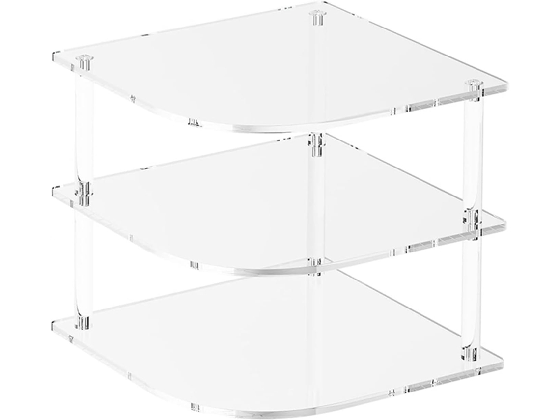 Prateleiras De Acrílico Transparente Com 3 Níveis, Estilo Moderno