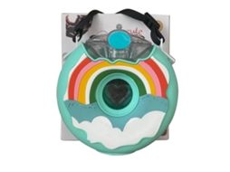 Garrafa Doughnut 380ml Fofa Anti-vazamento Portátil Bpa Livre Silicone Pc Com Correia Para Viagem Arco-íris Azul