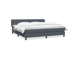 Cama com Molas/Colchões Veludo Cinzento Escuro MAISON EXCLUSIVE (180x210 cm)