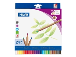 MILAN Caixa com 24 Lápis Grossos Hexagonais Coloridos