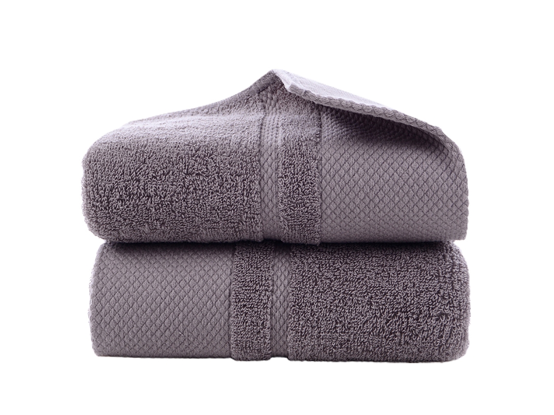 Conjunto de Toalha NEVEANCE Macias Absorventes Hotel Banheiro Algodão Cinzento - 2pcs (34x74cm)