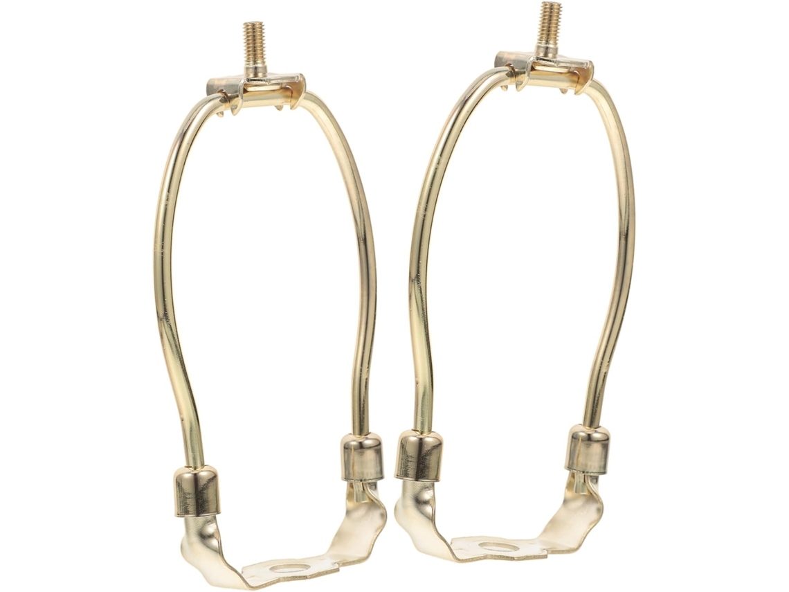 Suporte Para Abajur Em Formato De Harpa De 5 Polegadas, Metal Eletrogalvanizado Imitando Ouro, Fixação Segura Da Lâmpada.