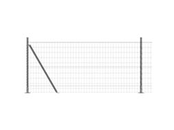 Conjunto 1 Cerca Externa Vidaxl Cinzento Aço (25 X 0,8 M)