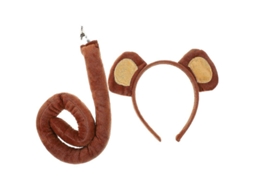 Acessório de Cosplay Macaco com Tiara de Orelhas e Cauda para Festas e Performances