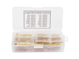 Kit de resistências de carbono 400 peças 16 valores 1/2W 10Ω a 1MΩ S/MARCA