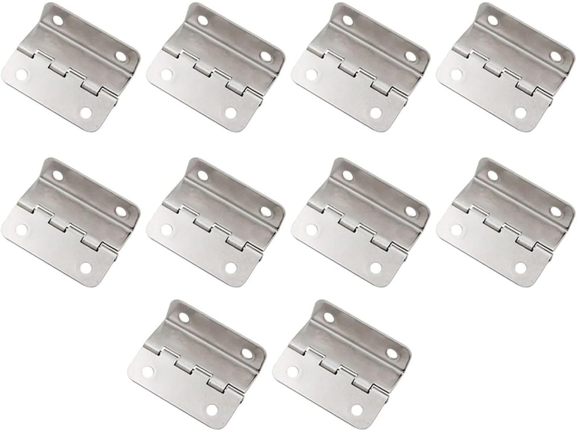 Conjunto De 10 Dobradiças Madeira Para Caixas, Modelo Triplo Com Ângulo Reto E 4 Furos, Em Ferro De 24mm, Ideais Para