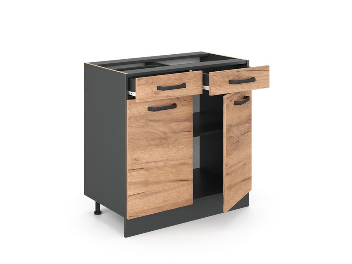 Móveis de cozinha R-Line, 80 cm sem bancada, carvalho dourado, Vicco