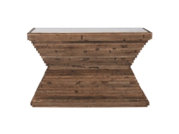 Mesa de Consola de Madeira Reciclada e Mármore Castanho ALEXANDRA HOUSE LIVING (138x45x87cm)