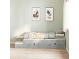 Estrutura De Cama Cinza Betão 90x200 Cm