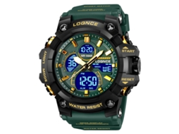 Relógio Esportivo com Mostrador Grande , Cronógrafo Eletrônico Multifuncional Luminoso. MDUG (verde Militar)