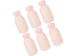Conjunto de 6 frascos de viagem vazios cor-de-rosa, 100ml, à prova de vazamentos e resistentes ao ar.