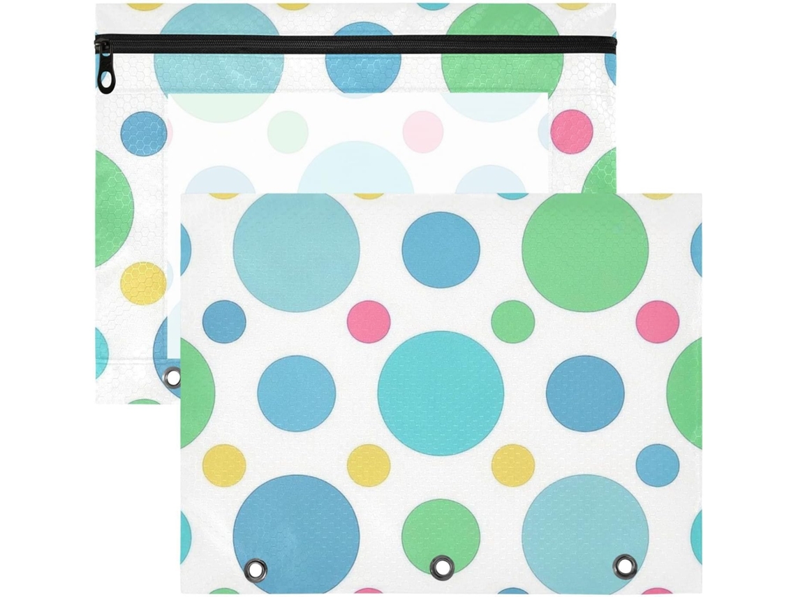 Adorável Necessaire de Plástico para Fichário 3 Argolas, Conjunto com 2 Unidades, Ideal Estudantes e Uso Domés
