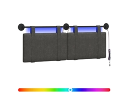 Conjunto 1 Cabeceira Moderna Vidaxl Preto Couro Sintético (130 X 55 X 5 Cm)