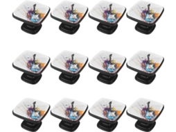 Puxadores E Botões Quadrados Para Gavetas Armários, Conjunto De 12 Peças, Design Abstrato De Guitarra Com Bolinhas