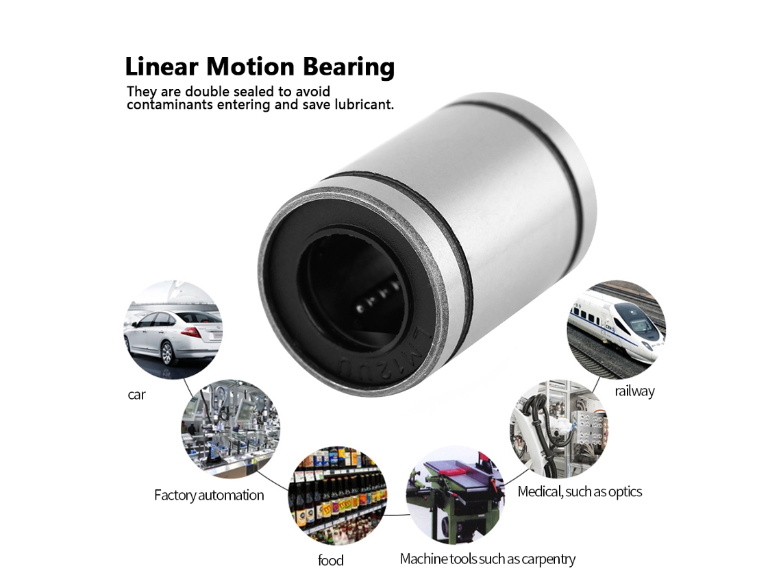 Laxiscreed 12 Peças De Rolamentos Lineares Lm12uu De 12mm Para Impressoras 3d E Cnc