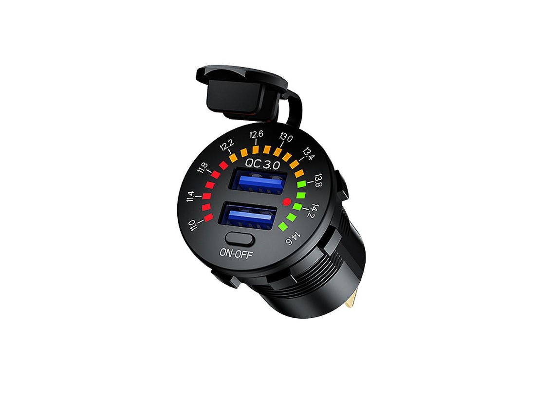 Carregador de Carro 18W Tomada Usb com Interruptor para Carrinho de Golfe de Barco Marinho 12V/24V ALLINLESS