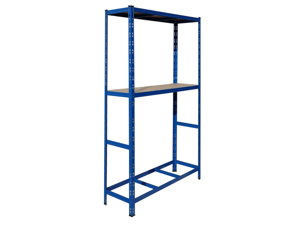Relaxdays Estante Para 6 Pneus, A X L X P 180 X 120 X 40 Cm, 450 Kg, Aço, Sistema De Encaixe, Oficina, Azul