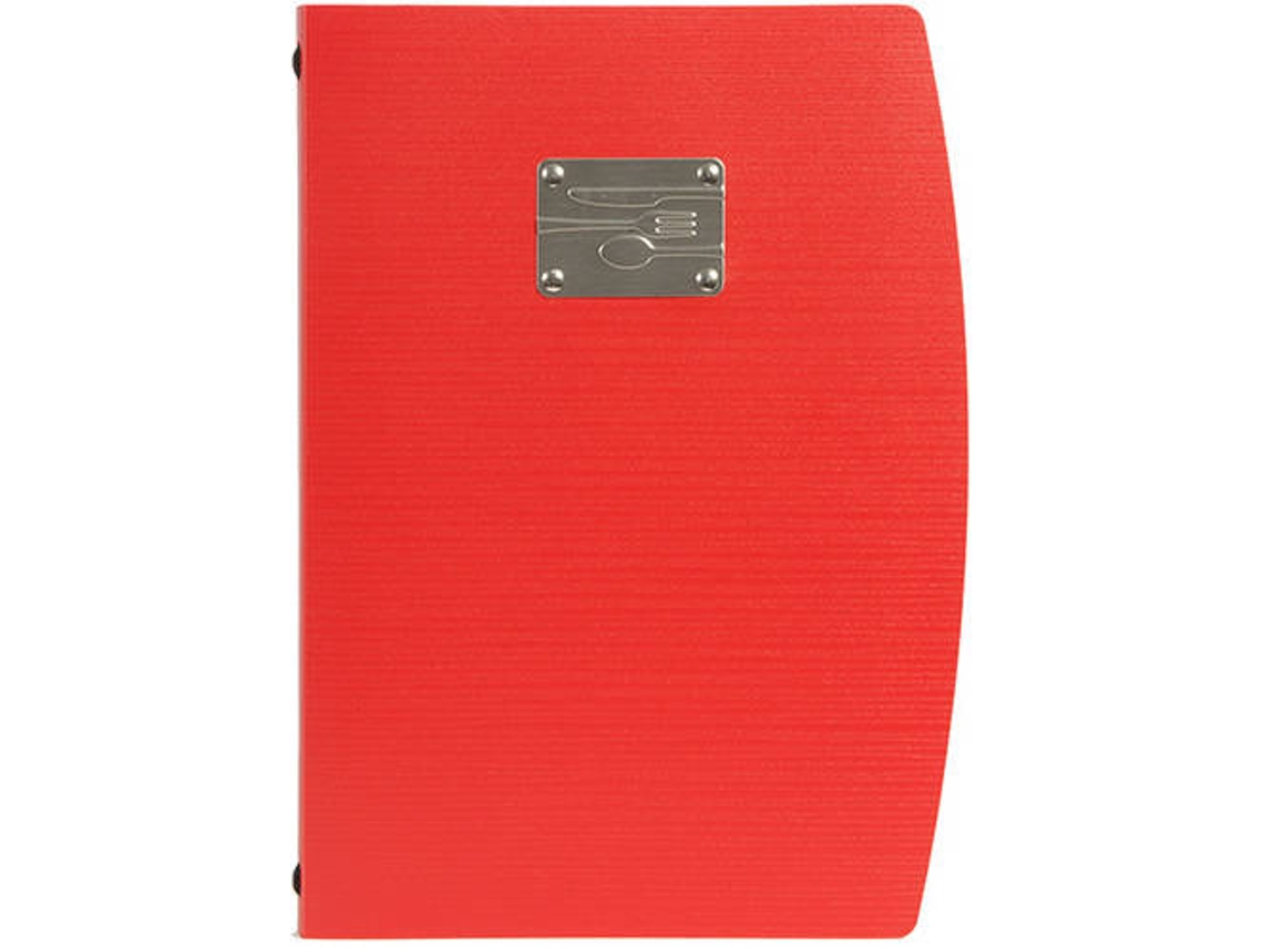 Capa de Menu A4 SECURIT Rio Talheres Vermelho (Plástico - 34 x 26 cm)