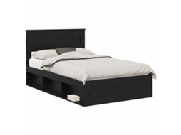 Maison Exclusive - Estrutura Da Cama Preto 120 X 200 Cm Madeira De Pinheiro Sólida
