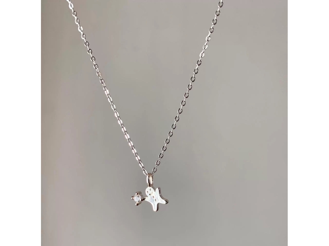 Colar com Forma de Personagem Feliz e Adorável de Bolinho de Gengibre, em Prata 925, para Presentear Amigos e Amigas MDUG (prata Branco dourado)