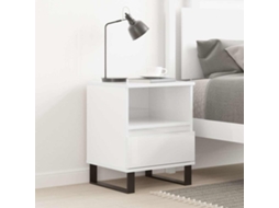 Vidaxl Mesa De Cabeceira 40x35x50cm Derivados Madeira Branco Brilhante