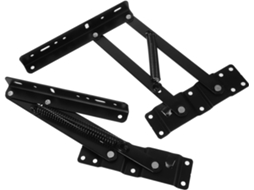 Conjunto De 2 Peças Mecanismo Elevação Para Mesa Com Mola Ajustável, Em Aço Laminado A Frio, Dobrável, Preto