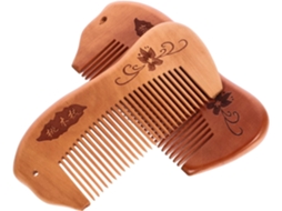 Pente De Madeira De Pêssego De 2 Peças Para Mulheres, Antiestático, Com Superfície Lisa E Arredondada.