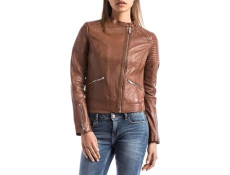 Casaco De Mulher Blue Wellford Wellford Narmada Pele Castanho (m)