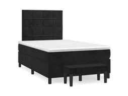 Vidaxl Cama Boxspring Com Colchão 120x190 Cm Veludo Preto