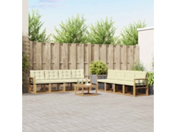 Vidaxl Conjunto De Sofás Para Exterior 9 Unid. Branco E Creme