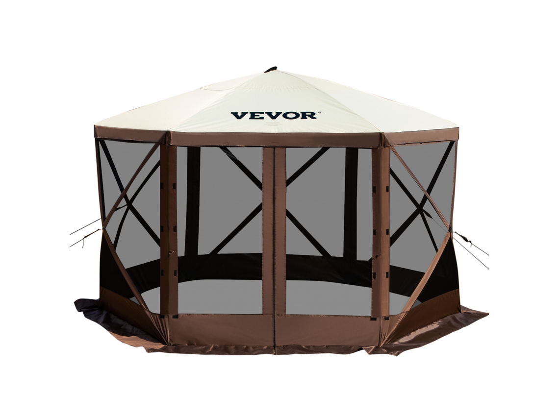 Abrigo VEVOR Pop-Up Camping Gazebo de Dossel de Acampamento de 6 Lados 10'x10' Sombra Solar