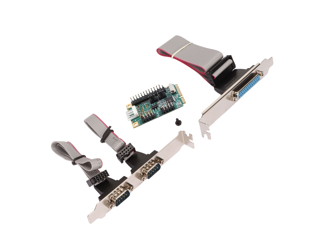 Placa De Expansão Serial Paralela Mini Pcie Com 2 Portas Rs232 E Porta De Impressora Lpt Adaptador