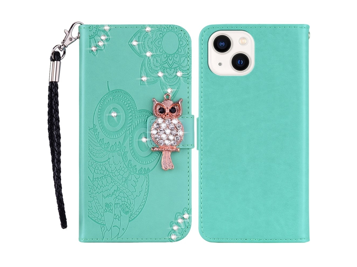 Capa Para Iphone 15 Plus Pele Sintética Azul