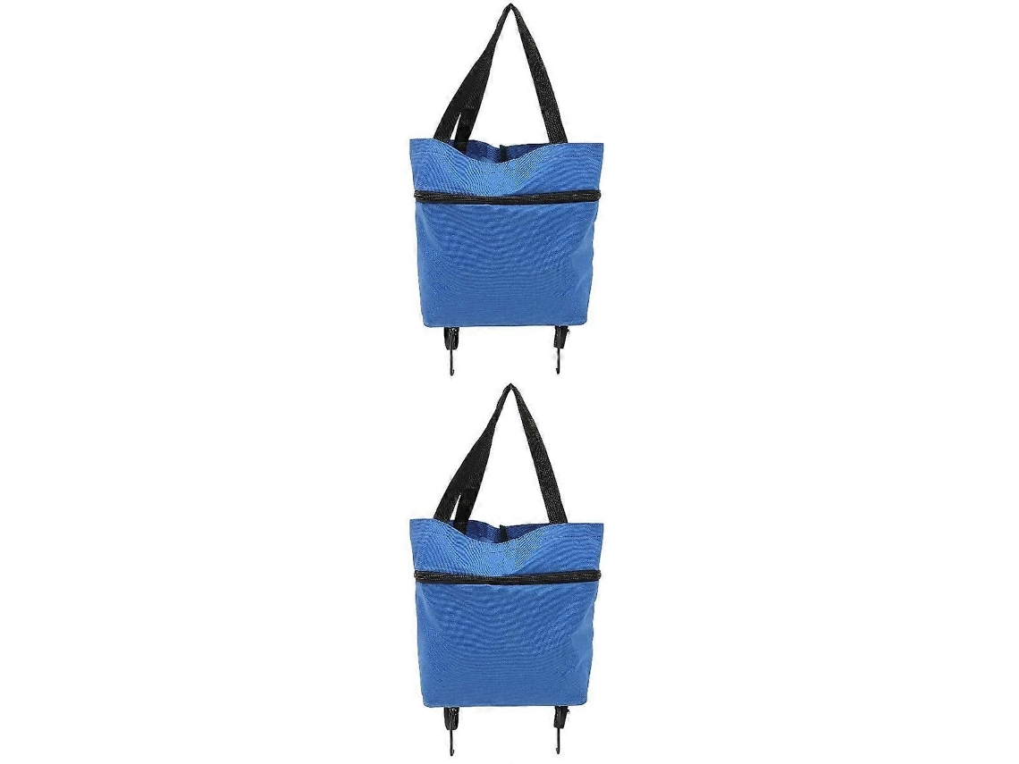 Conjunto De 2 Sacolas De Compras Dobráveis, Sacola Grande Para Compras, Sacola De Compras Dobrável Com Rodas