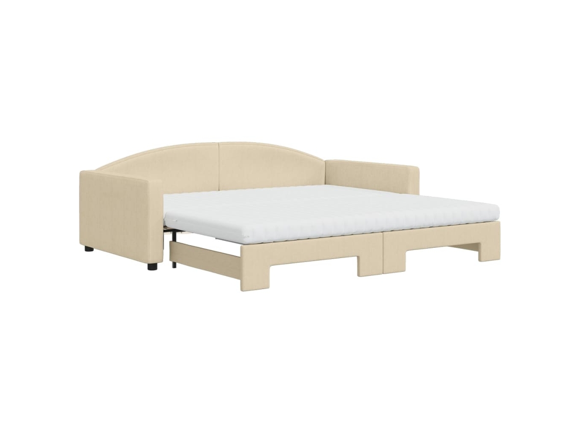 Daybed With Trundle, Daybeds With Trundles Vidaxl Creme Tecido (100 X 200 Cm)