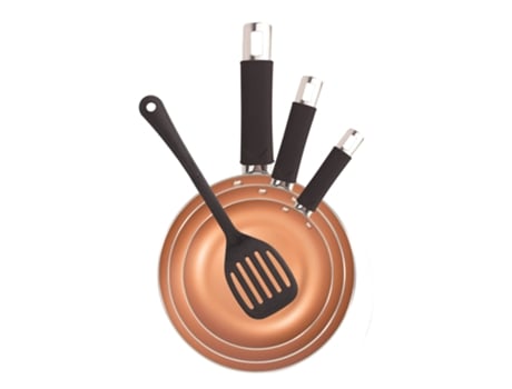 Conjunto De 3 Frigideiras Com Espátula Antiaderente Renberg