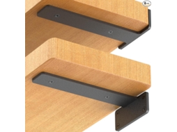 Suporte Invisível Para Prateleira Flutuante, 6 Peças, Metal, Reforçado, Em L, 15 Cm, Preto