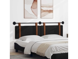 Vidaxl Cabeceira Suspensa Liso Preto 190 X 55 X 5 Cm Pu Antigo