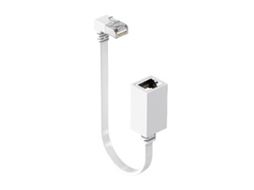 Cabo De Extensão Ethernet Cat7 Com Conector Rj45 Macho Para Fêmea Em Ângulo De 90 Graus Aquaforge