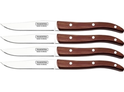 Conjunto 4 Facas de Cozinha TRAMONTINA Polywood Estojo Madeira