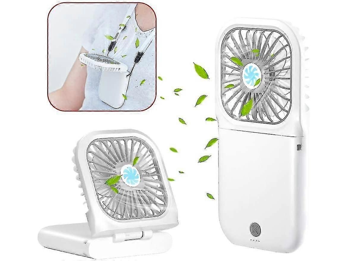 Ventilador Portátil Recarregável De Mão Aprimorado, Pequeno Ventilador Pessoal Com 3 Velocidades Para Uso No Pescoço.