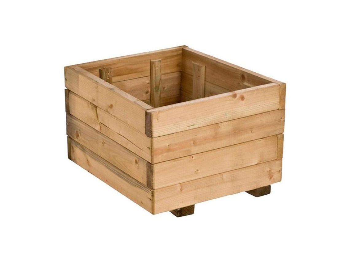 Jardinera Rustica Madera 40x40x27 Cm Cerland